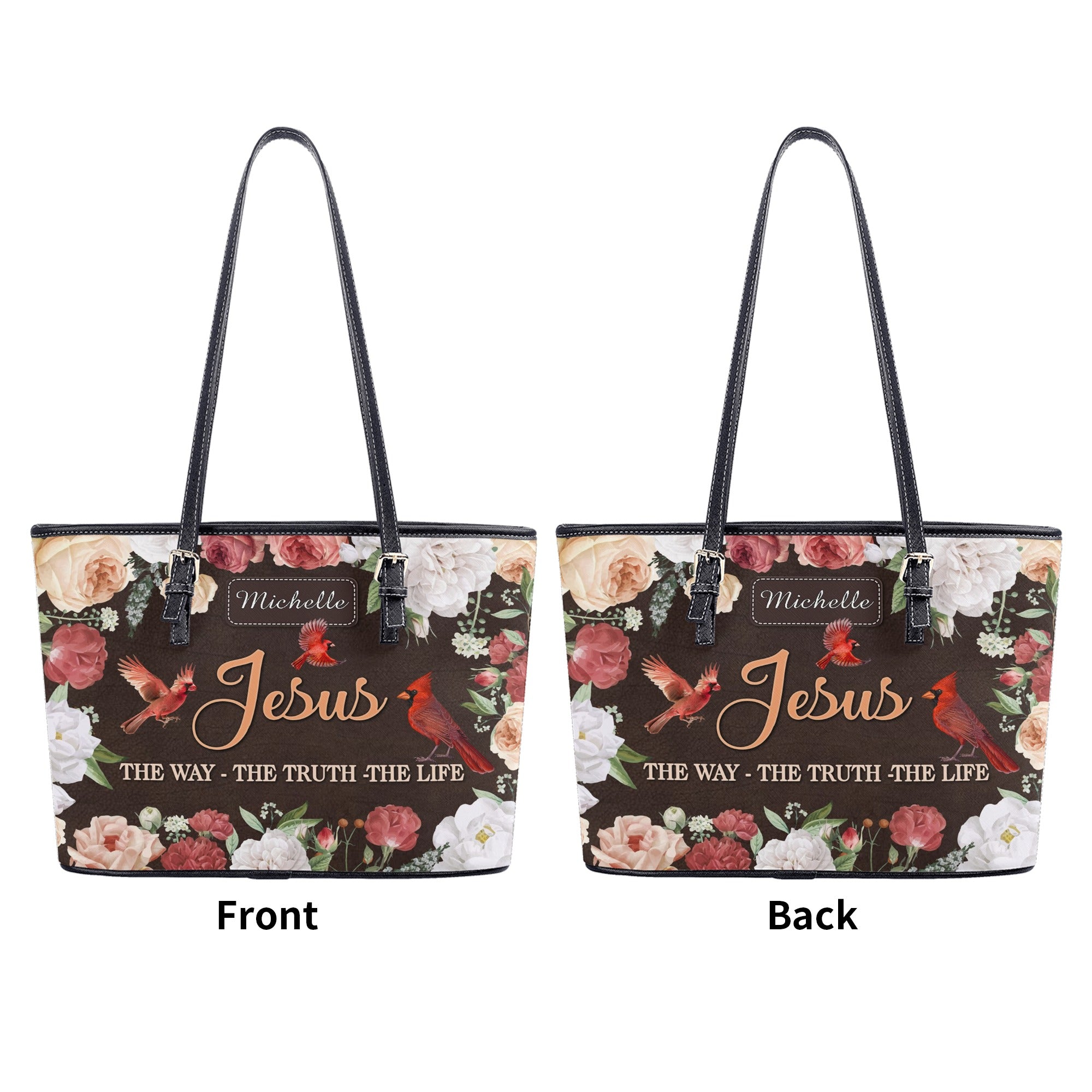 Jesus The Way The Truth The Life Leather Bag, Custom Leather Bag With Bible Verse. BLAF04